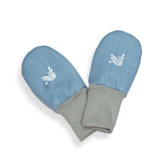 Zimní bezpalcové rukavice softshell s beránkem Sky blue; Barva: modrá; Velikost: 74 - 80