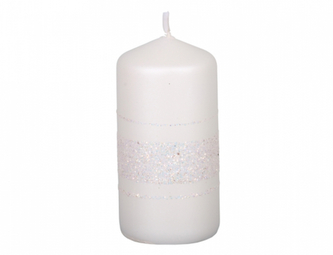 Svíčka FENIX VÁLEC vánoční metalická matná d6x9cm