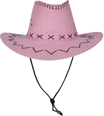 Světle růžový kovbojský klobouk z umělé kůže