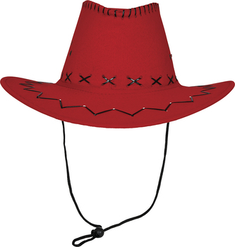 Červený kovbojský klobouk z umělé kůže