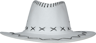 Bílý kovbojský klobouk z umělé kůže