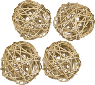 Dekorace - Lata Ball 4 cm - přírodní 4 ks