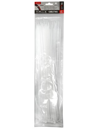 Stahovací pásky TR CT-107 370x4,8mm, bílé TRIXLINE, 100ks