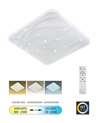LED stropní svítidlo TR-609S - NERIS 36W 3420lm 43x43cm CCT + ovladač Trixline LED stropní svítidlo TR-609S - NERIS 36W 3420lm 43x43cm CCT + ovladač Trixline