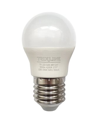 LED žárovka Trixline 6W 552lm E27 G45 neutrální bílá