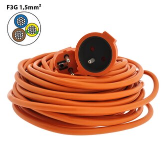 Prodlužovací přívod 1 zásuvka, 20m, TR 721 F