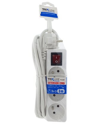 Prodlužovací přívod 3 zásuvky s vypínačem, 3m, TR 307 F TRIXLINE