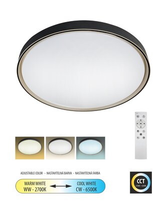 LED stropní svítidlo TR-617C - EBRO 36W 3420lm ø50cm CCT + ovladač Trixline