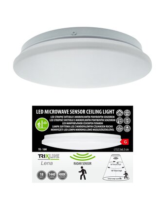 TR-18M LED stropní 18W/1440lm/4000K senzorové, kulaté světlo - bílé Trixline LENA