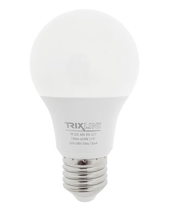 LED žárovka Trixline 8W 736lm E27 A60 neutrální bílá