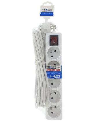 Prodlužovací přívod 5 zásuvek s vypínačem, 5m, TR 317 F TRIXLINE