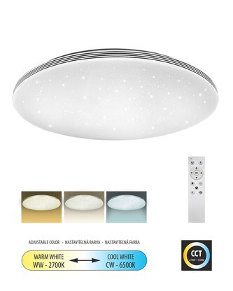 LED stropní svítidlo TR-611C - VENTA 36W 3420lm ø48cm CCT + ovladač Trixline