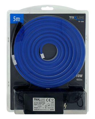 TR-42NA Flexibilní NEONOVÝ LED pásek - modrý 5m do zásuvky Trixline