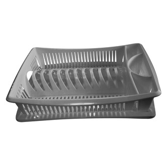 Odkapávač LUX úzký plast stříbrný 39,5x28x8,5 cm