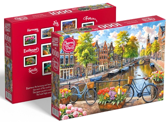 Puzzle 1000 dílků, Cherry Pazzi, Amsterdam a tulipány