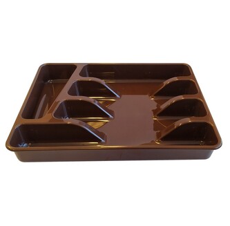 Příborník plný plast 32,5x26x4,5 cm hnědý