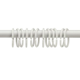 KELA Kruhy na sprchové závěsy Cyklus plast bílá 12 kusů KL-24062