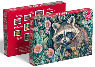 Puzzle 1000 dílků, Cherry Pazzi, Mýval v květinách