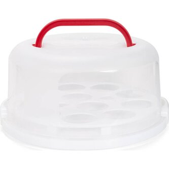 Plastový box kulatý na dort a cupcaky 30cm