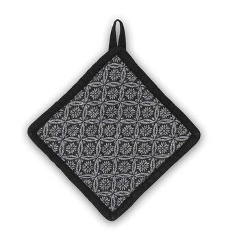 KELA Podložka pod hrnec Gianna 100% bavlna bílo-černá vzor KL-12780