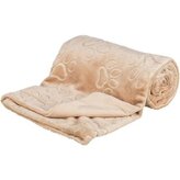 Plyšová deka BARRY, dvouvrstvý samet, béžová - 150 x 100 cm