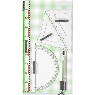 Wissner, Sada rýsovacích potřeb na tabule, magnetická, bílá