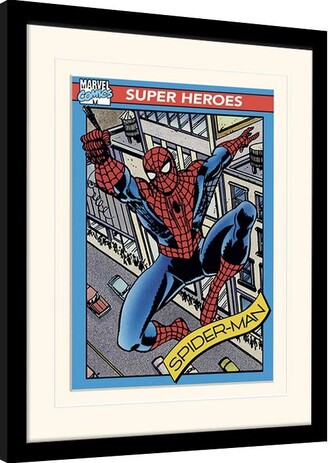 Obraz na zeď - Marvel Comics - Spider-Man Trading Card, 30 × 40 cm