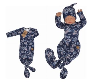 Z&Z Kojenecký rostoucí bavlněný overálek + čepička Květy, granát; 56/62 (0-3m)