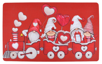 Vánoční gumová rohožka - předložka CHRISTMAS vánoční skřítkové 45x75 cm Mybesthome