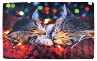 Vánoční gumová rohožka - předložka CHRISTMAS vánoční koťátka 45x75 cm Mybesthome