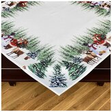 Vánoční ubrus na stůl SNOWMANS FRIENDS 85x85 cm Mybesthome