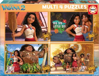 EDUCA Puzzle Vaiana 2, 4v1 (50,80,100,150 dílků)