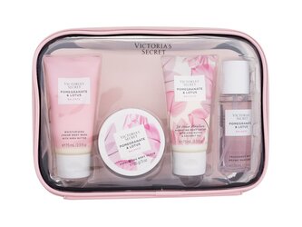 Victoria´s Secret Pomegranate & Lotus tělový sprej 75 ml + tělové mléko 75 ml + tělový peeling 85 g + sprchový krém 75 ml
