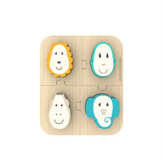 DREVENÉ PUZZLE A PÁROVACIA HRA 2V1 SO ZVIERATKAMI MATCHSTICK MONKEY