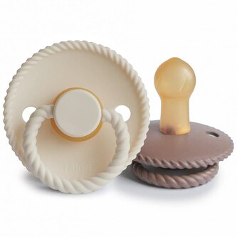 DVOJBALENIE CUMLÍKOV FRIGG ROPE CREAM/ SEPIA, 0-6M, KAUČUK