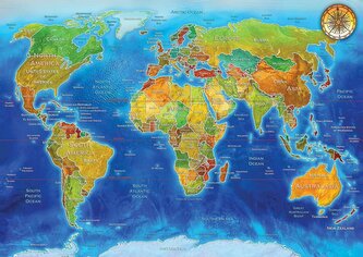 ART PUZZLE Puzzle Politická mapa světa 2000 dílků