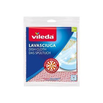 Hadřík na mytí nádobí, 50% mikrovláken, 3 ks, VILEDA F17302