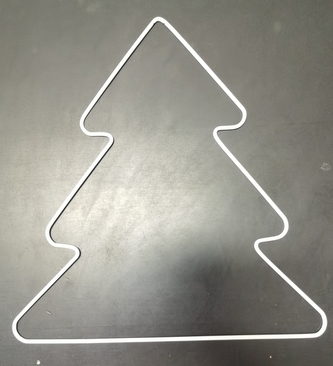 Kovový dekorační stromek bílý 40x39 cm