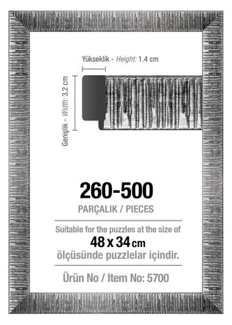 ART PUZZLE Rám na puzzle 48x34cm stříbrný (5700)