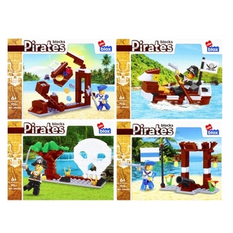 Stavebnice Piráti s příslušenstvím - 4 druhy