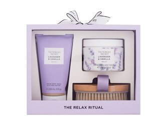 Victoria´s Secret Levender & Vanilla sprchový krém 236 ml + tělový peeling 368 g + tělový kartáč