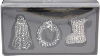 Skleněná závěsná dekorace D, sada 3 ks