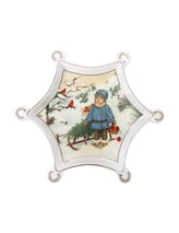 Servírovací tác na cukroví hvězda Chlapec a sáńky 20cm Cuccioli Brandani