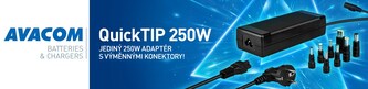 AVACOM QuickTIP 250W - univerzální adaptér pro notebooky + 8 konektorů AVACOM QuickTIP 250W - univerzální adaptér pro notebooky + 8 konektorů
