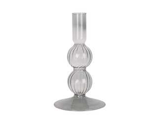 Svícen Swirl Bubbles sklo černé 16cm Present Time