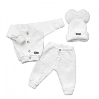 Pletená rostoucí 3D sada, bavlna, Lovely One, bílá, vel. 68/74; 68/74 (6-9m)