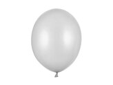 Balony Strong Metallic Silver Snow 30cm 10szt