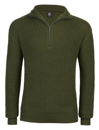 Svetr Brandit Marine Pullover Troyer - olivový, XL