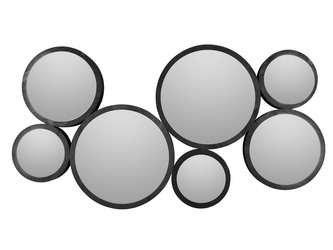 Zrcadlo Wall Art dřevo matné černé 90x49cm Present Time