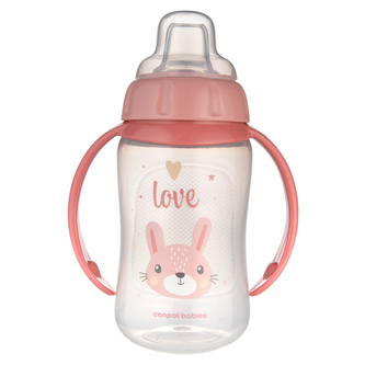 Canpol babies Hrneček tréninkový CUTE ANIMALS se silikonovým pítkem 320ml zajíc